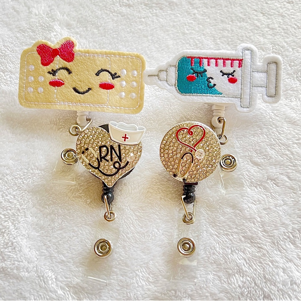 Badge Reels - Retractable w/ alligator clip - Pack of 4